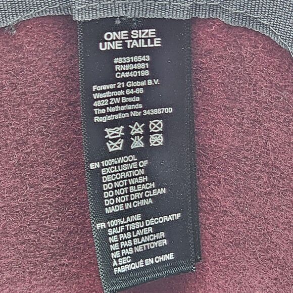 Forever 21 Wool Deep Red Ribbon Bow Band Fedora Hat - Picture 7 of 7